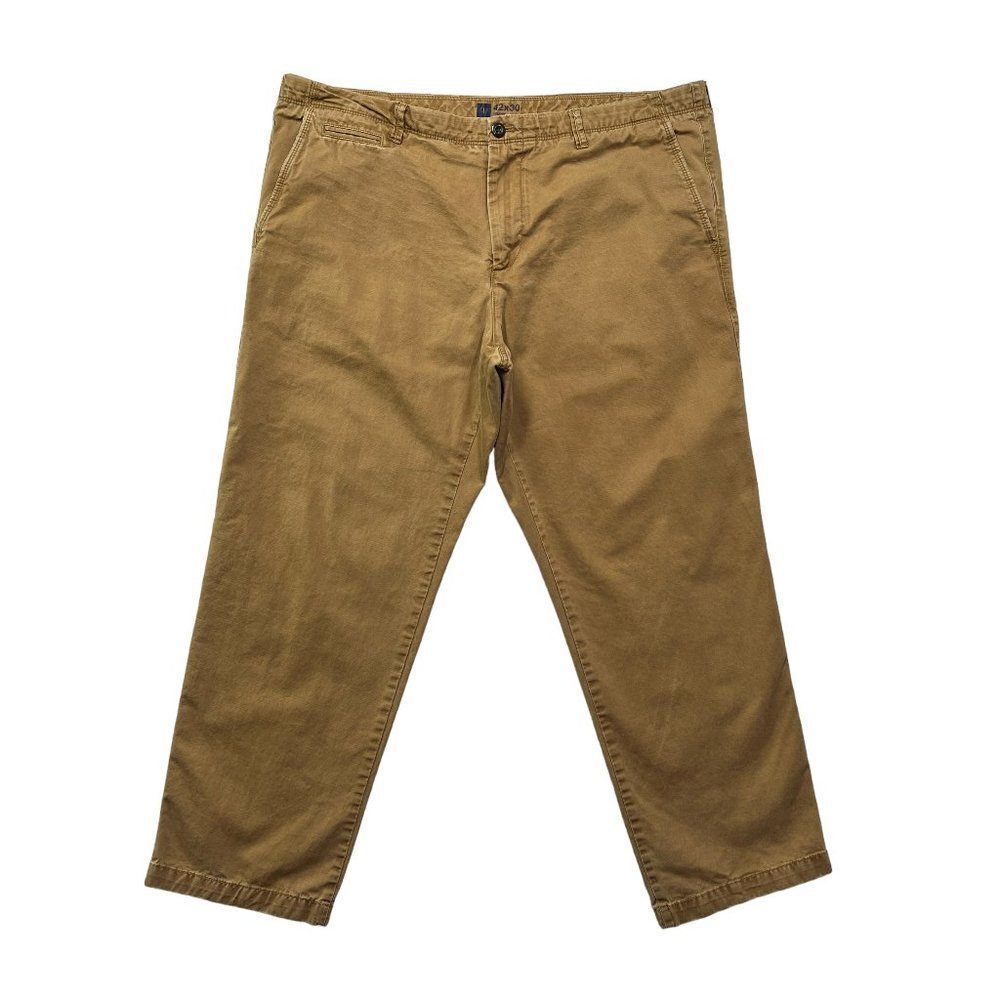 Gap Pants Men's 42x30 Tan‎ Vintage Wash Straight Fit Chino Khakis